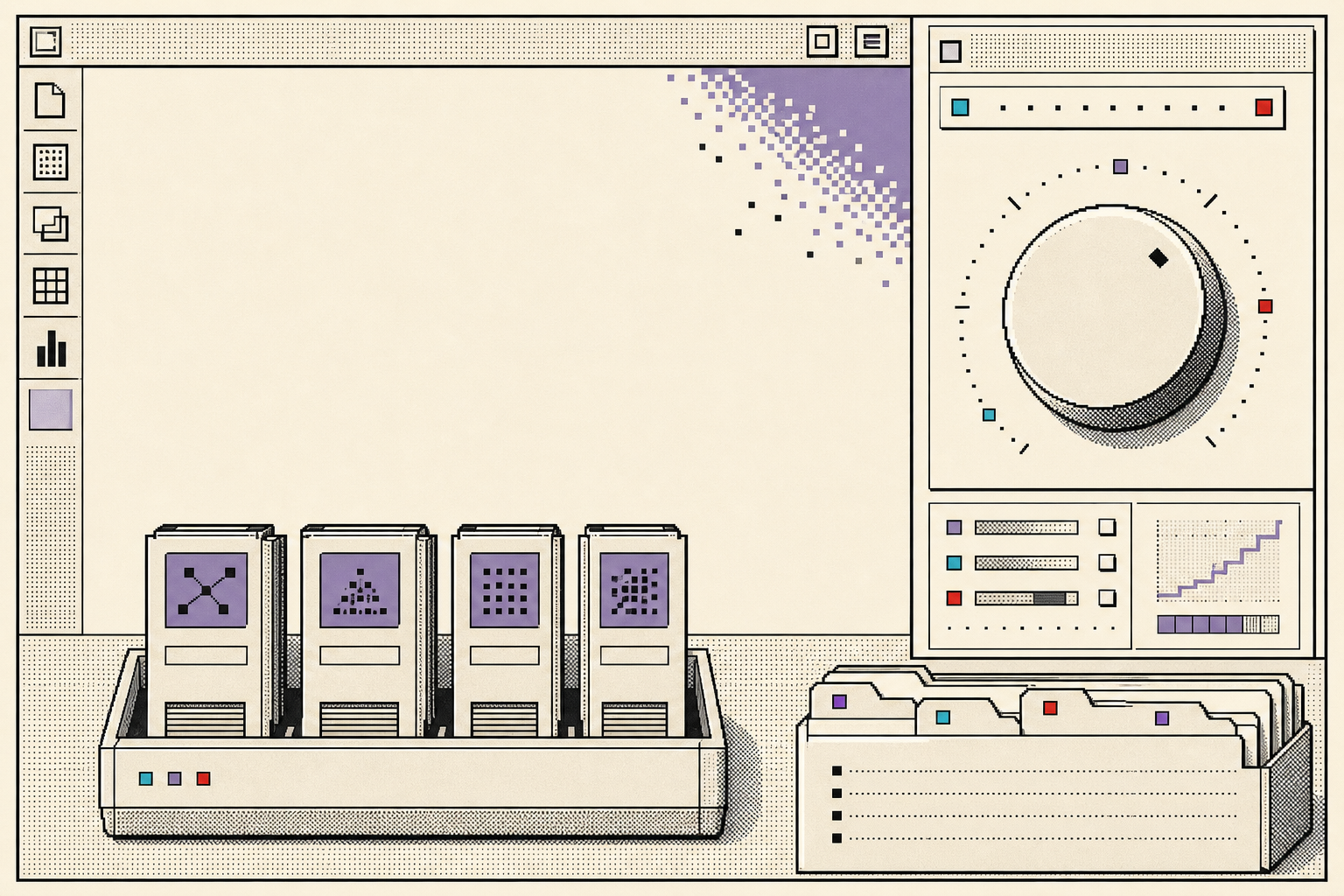 A System 7 control panel with a central model dial and separate controls for effort, context, tools, memory, and review