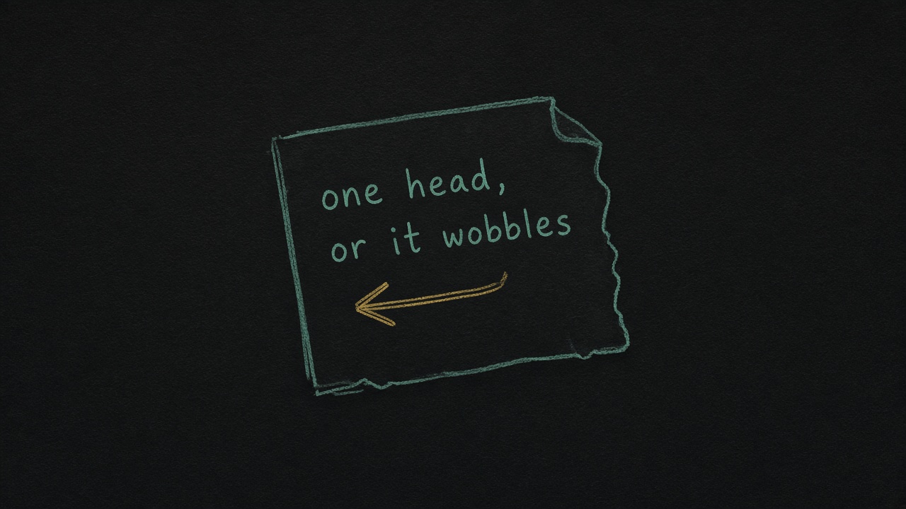 Margin doodle: one head, or it wobbles
