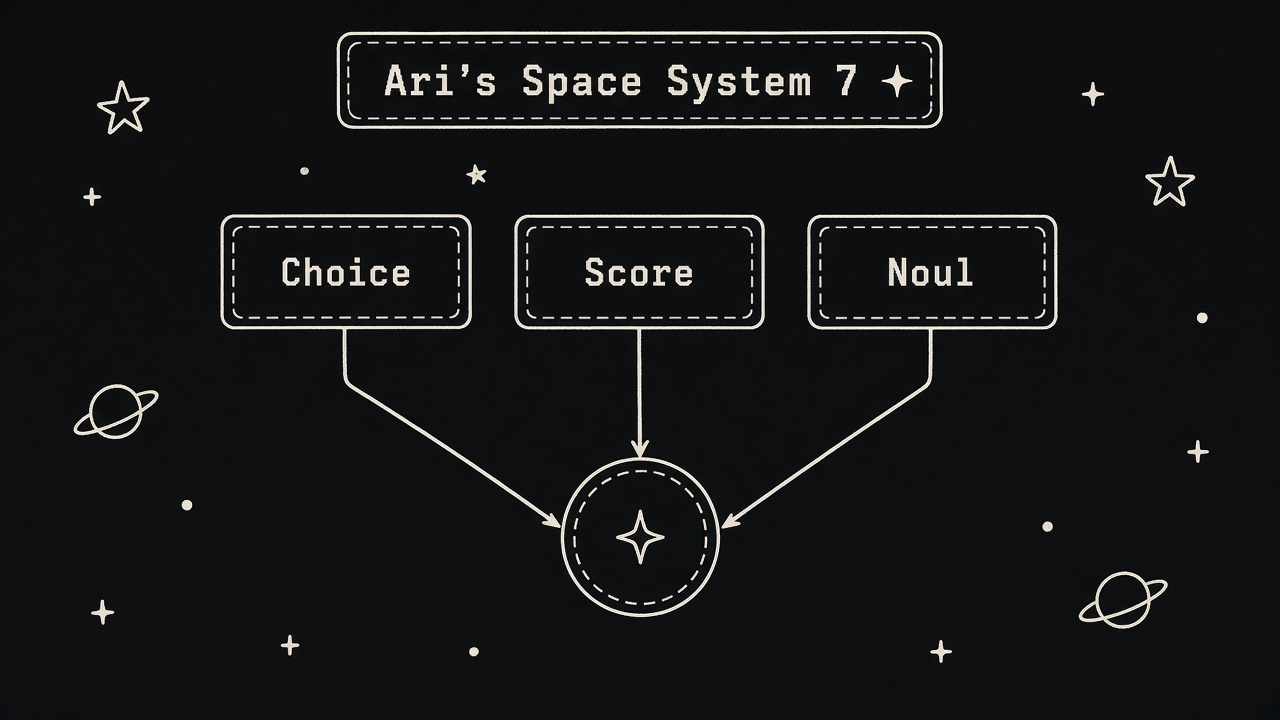 Choice, Score, and Noul boxes converging on one shared state